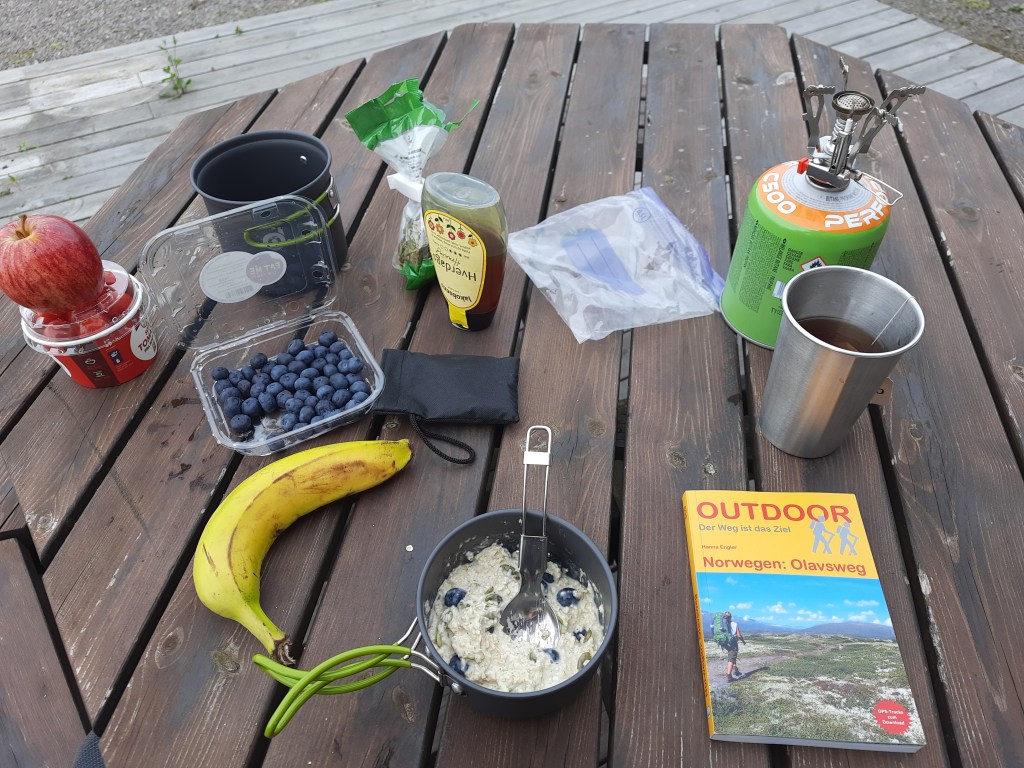 Beispiel für die Selbstverpflegung auf dem Olavsweg.